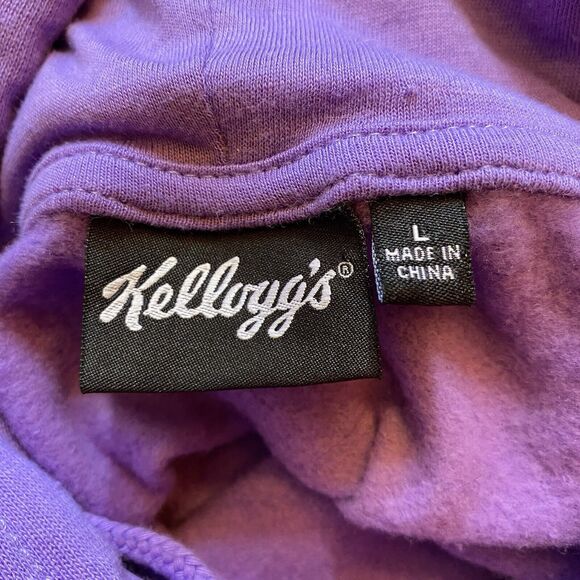 Kellogg's Froot Loops Purple Unisex Adult Pullover Hoodie Sweatshirt NWOT Size L - Picture 5 of 9